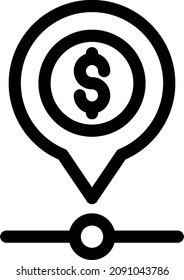 Diseño de icono de contorno de ubicación

