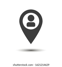 Location people icon isolated on white background. Vector illustration. Eps 10.