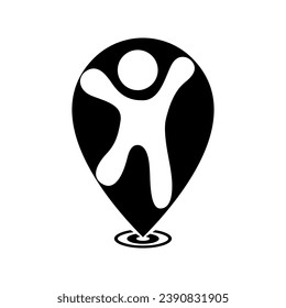 diseño de logotipo de iconos de personas de ubicación 