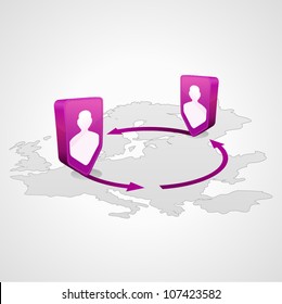 location people icon on the map and arrows