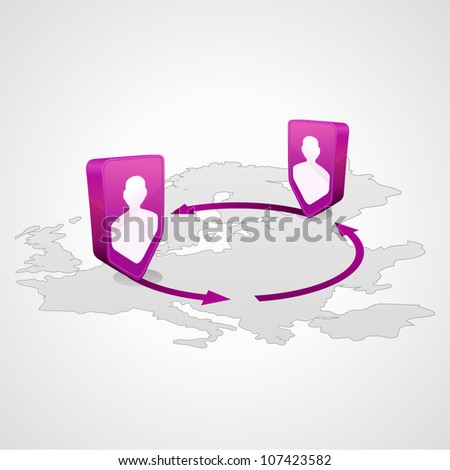 location people icon on the map and arrows