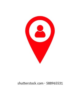 location people icon. Red icon