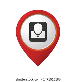location people icon in red color