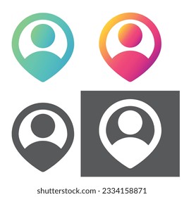 Location people icon, vector, sign.