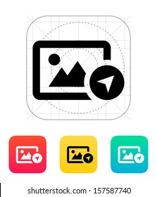 Location photo icon. Vector illustration.