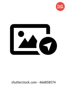 Location picture Icon Flat Style Isolated Vector Illustration