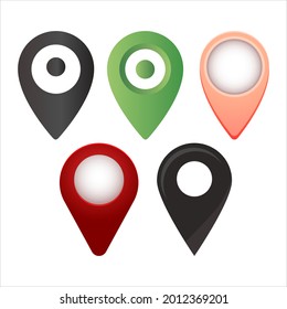 Location Pin 3D Realistic Colorful Location Map Pin Pointer Symbol GPS Navigator Pin Checking Point Flat Vector