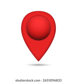 Locación pin. Clipart de Vector 3D aislado sobre fondo blanco.