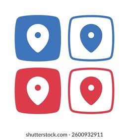 Location Pin Abstract Squares Set