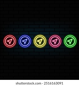 Location, pin blue neon vector icon. Simple element illustration from map and navigation concept. Location, pin blue neon vector icon. Real estate concept vector illustration..