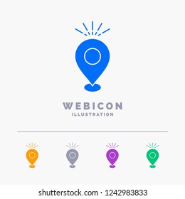 Location, Pin, Camping, holiday, map 5 Color Glyph Web Icon Template isolated on white. Vector illustration