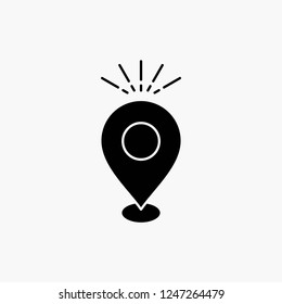 Location, Pin, Camping, holiday, map Glyph Icon. Vector isolated illustration