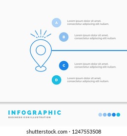 Location, Pin, Camping, holiday, map Infographics Template for Website and Presentation. Line Blue icon infographic style vector illustration