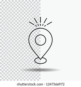 Location, Pin, Camping, holiday, map Line Icon on Transparent Background. Black Icon Vector Illustration