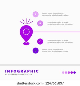 Location, Pin, Camping, holiday, map Infographics Template for Website and Presentation. GLyph Purple icon infographic style vector illustration.