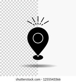Location, Pin, Camping, holiday, map Glyph Icon on Transparent Background. Black Icon