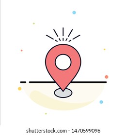 Location, Pin, Camping, holiday, map Flat Color Icon Vector. Vector Icon Template background
