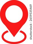 Location pin with circle. destination icon place address. specific geographic location. Map pin icon. navigation locator sign 