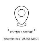 Location pin with circle, linear style icon Editable Icon	
