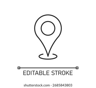 Positionsstift mit Kreis, lineares Stilsymbol Bearbeitbares Symbol	
