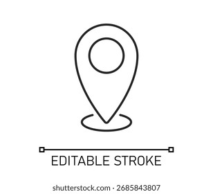 Positionsstift mit Kreis, lineares Stilsymbol Bearbeitbares Symbol	

