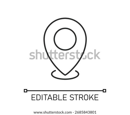 Location pin with circle, linear style icon Editable Icon	
