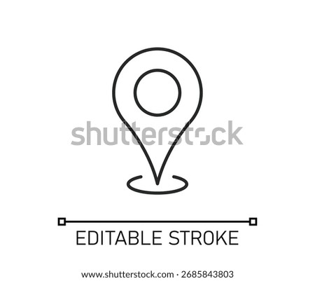 Location pin with circle, linear style icon Editable Icon	
