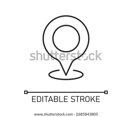 Location pin with circle, linear style icon Editable Icon	
