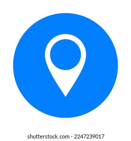Location pin and circle on white