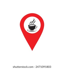 Location Pin With Coffee Cup Icon