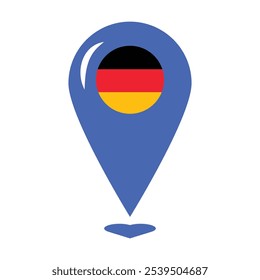 Location pin in colors of German flag