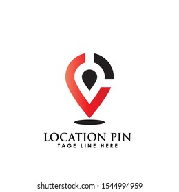location pin design logo template