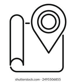 Der Positionsstift wird auf einer digitalen Karte abgelegt, um einen für die Navigation interessanten Punkt anzuzeigen