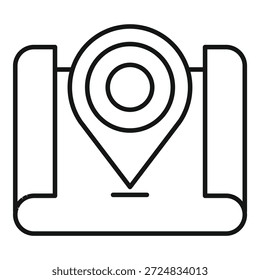 Location pin is dropping on a digital map, symbolizing gps navigation and route planning