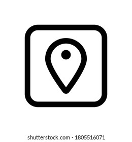 Location pin (E commerce) icon outline vector. isolated on white background