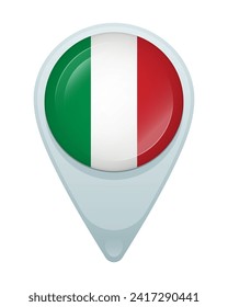 Location pin with flag of Italy. 