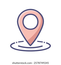 Location pin flat icon. Map pointer, gps symbol. Vector illustration