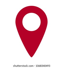 Location pin flat icon. Vector illustration isolated on white background high quality trendy realistic shadow template for web app gps technology place pictogram pointer 