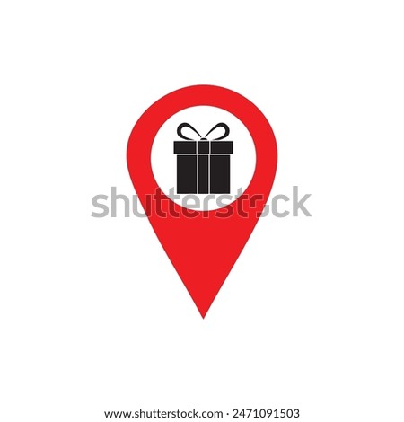Location Pin With Gift Box Icon