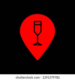 Location pin with glass