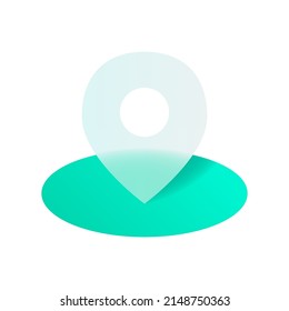 Location Pin Glass Morphism Effect Vector Icon