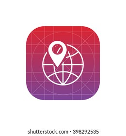 location pin and globe icon. vector eps10 icon