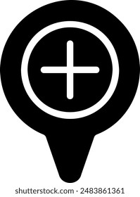location pin glyph icon illustration vector