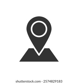 Location pin glyph icon. Vector illustration