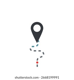 Perno de Locación GPS de seguimiento con flecha discontinua