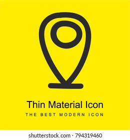 Location pin hand drawn sign bright yellow material minimal icon or logo design