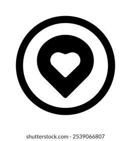 location pin heart vector icon