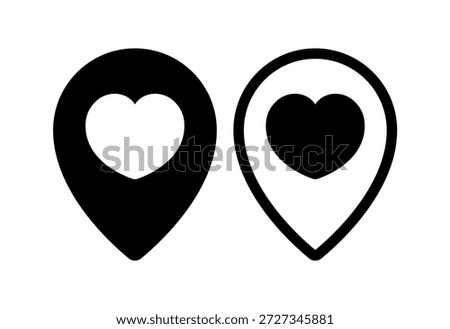 Location Pin Hearts Multiple Styles Set