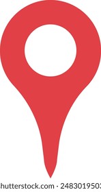 Location pin with hole. Location map icon on transparent background. 