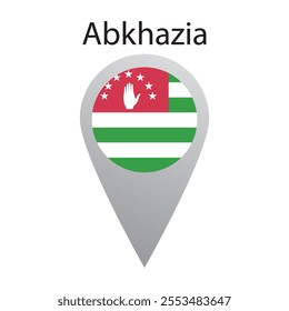 Location pin icon of Abkhazia flag. Simple vector illustration.